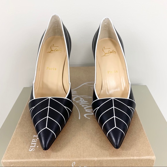 Christian Louboutin Black/White Undessin 85 Calf - Picture 2 of 8